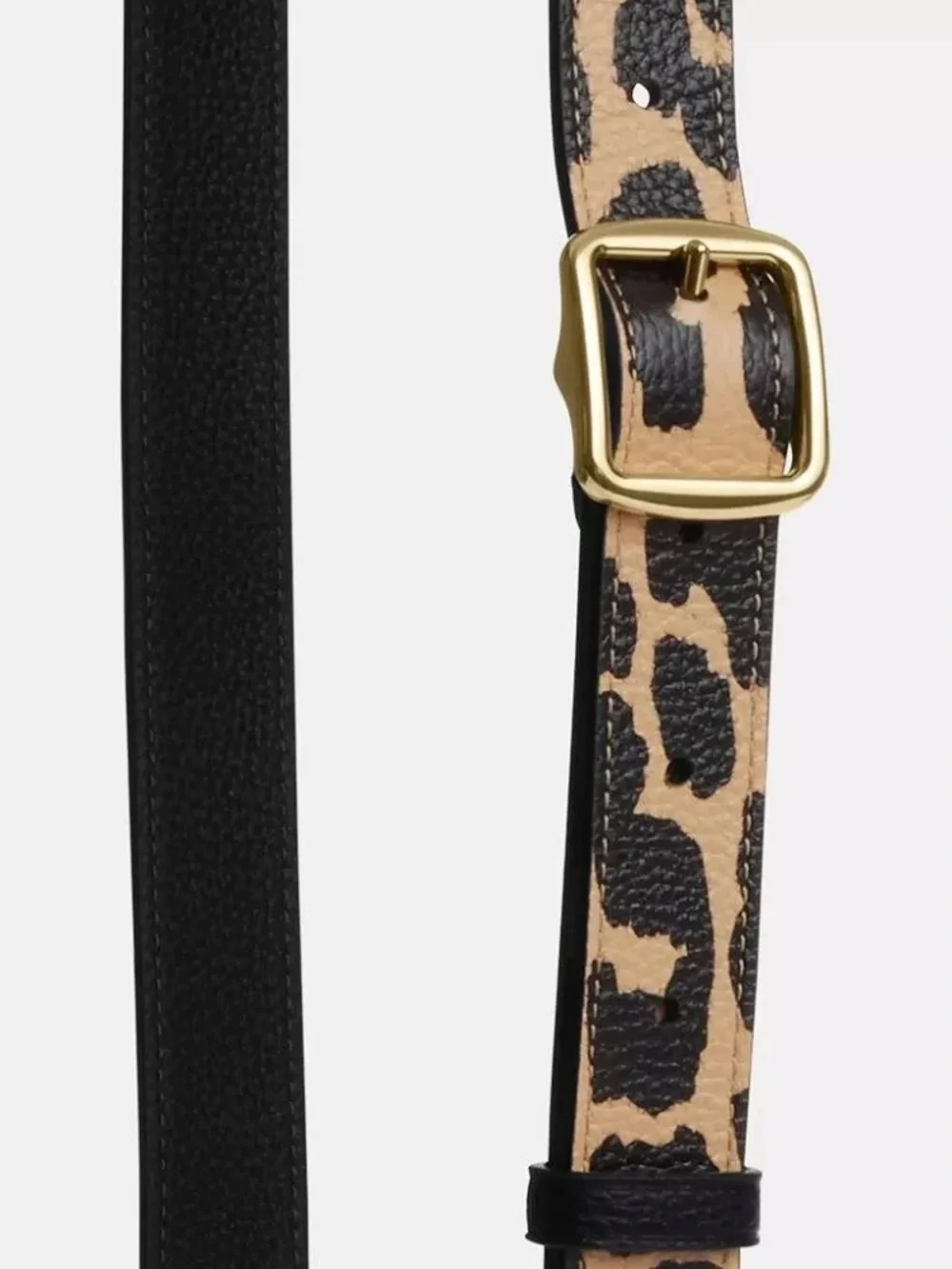 Coach Leopard-Print Adjustable Crossbody Strap in Tan and Black. NWT